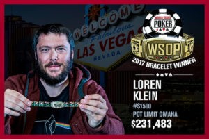 Loren Klein Wins 2017 World Series of Poker $1,500 Pot-Limit Omaha Event