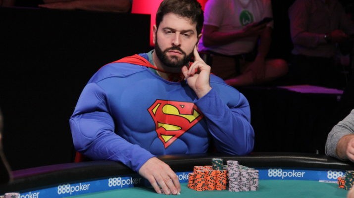 Dressed As Superman, Jonathan Dwek Tries To Have Fun Deep In World Series Of Poker Main Event