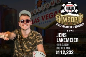Jens Lakemeier Wins 2017 World Series of Poker $2,500 Mixed Big Bet