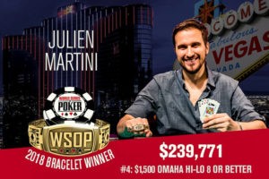 Julien Martini Wins 2018 WSOP $1,500 Omaha Eight-or-Better Event