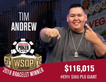 Tim Andrew Wins 2018 World Series of Poker $365 PLO Giant Event